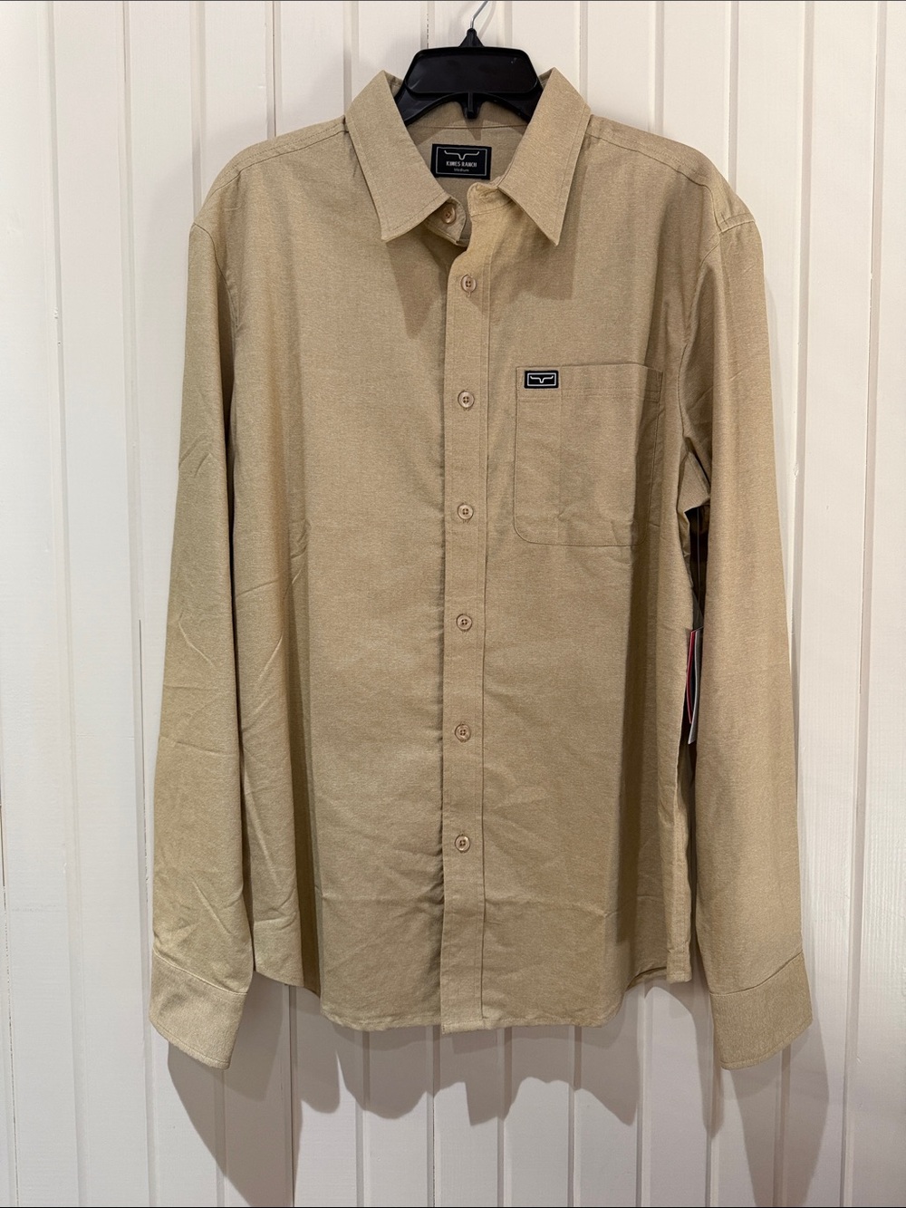 NWT Kimes Ranch Men's Khaki Button-Down Casual Shirt